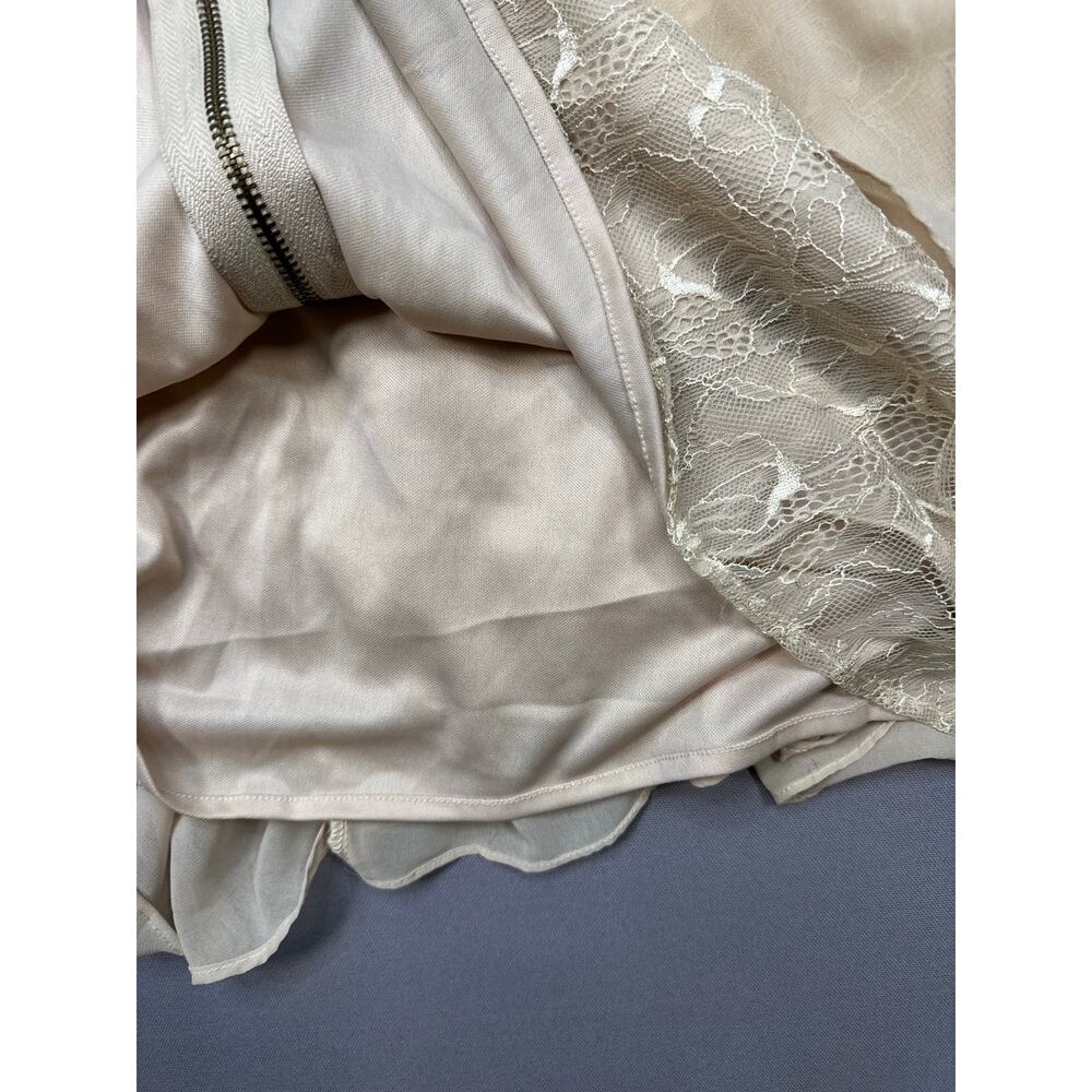 Vintage Y2K BKE Boutique Babydoll Beaded and Sheer Lace Overlay Zip Front Top - Picture 5 of 8